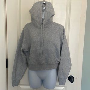 Aritzia Cozy Fleece Boyfriend Fit Sweatshirt Gray Hoodie size 2xs